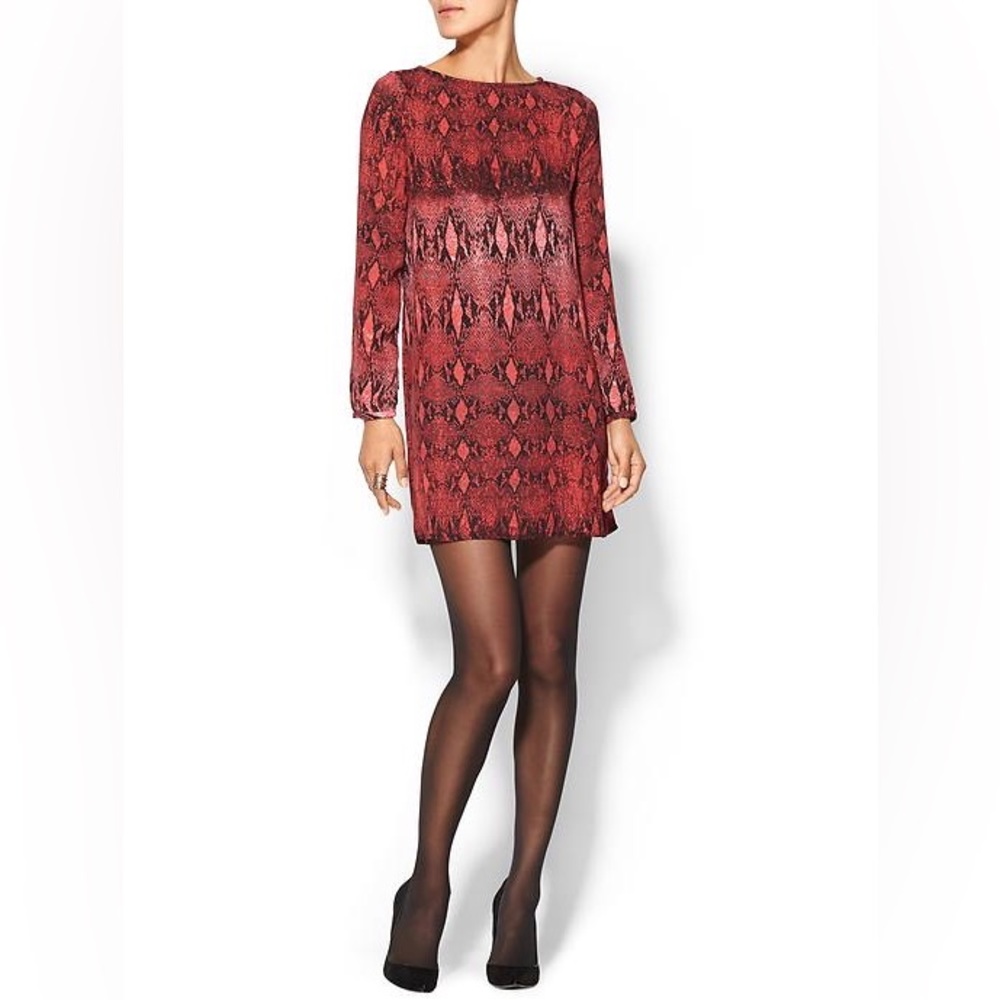 BB Dakota Vasha red and black snakeskin shift dress ❤️ 🖤